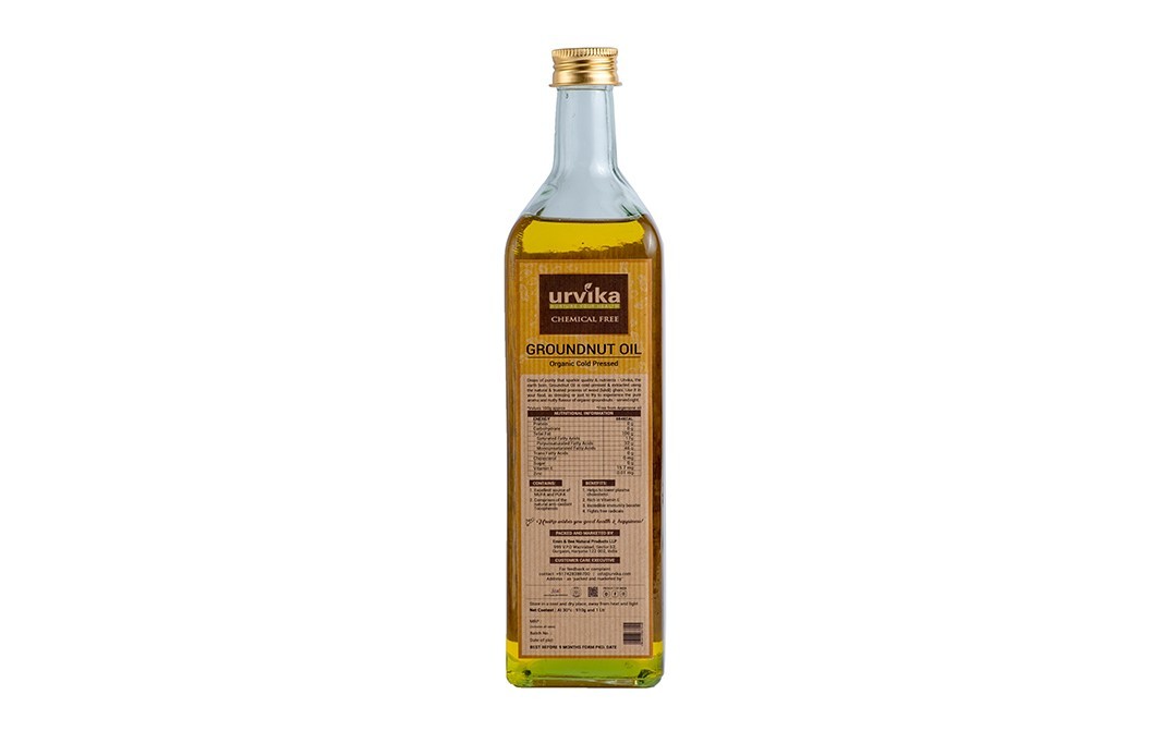 Urvika Groundnut Oil Organic Cold Pressed   Plastic Bottle  1 litre
